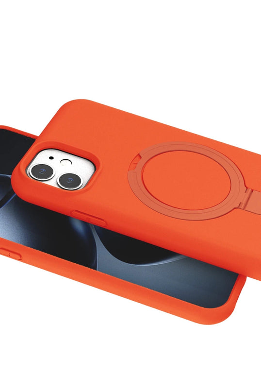 iPhone 11 Regal Magsafe Standlı Kapak Kılıf - Turuncu 4