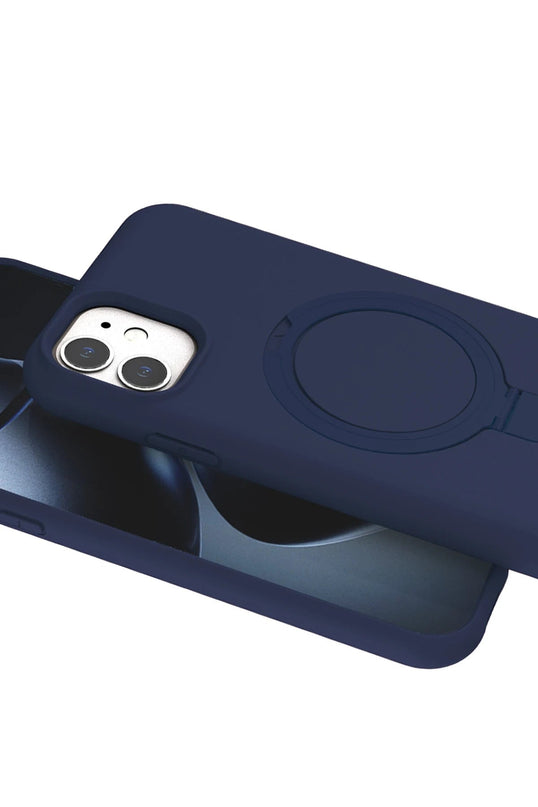 iPhone 11 Regal Magsafe Standlı Kapak Kılıf - Lacivert 4