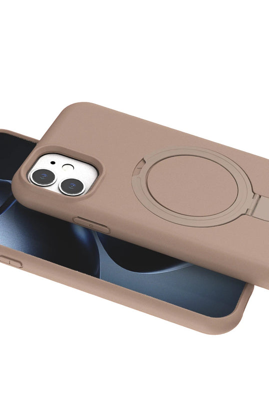 iPhone 11 Regal Magsafe Standlı Kapak Kılıf - Çöl Titanyum 4