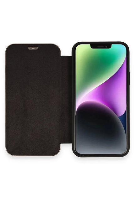 iPhone 12 Dolpin Kapaklı Kılıf - Siyah