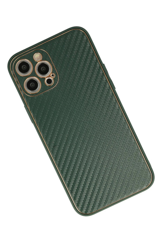 iPhone 12 Pro Max Coco Karbon Silikon Kılıf - Yeşil 3