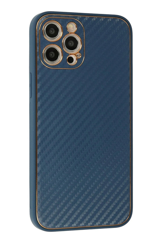 iPhone 12 Pro Max Coco Karbon Silikon Kılıf - Mavi 2