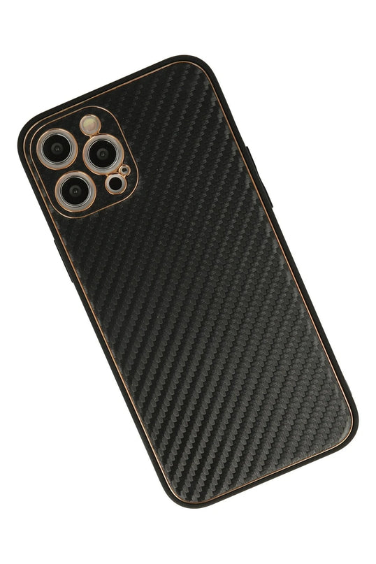 iPhone 12 Pro Max Coco Karbon Silikon Kılıf - Siyah 3