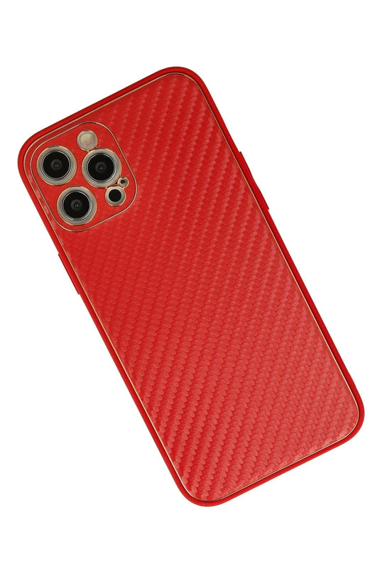 iPhone 12 Pro Max Coco Karbon Silikon Kılıf - Kırmızı 3