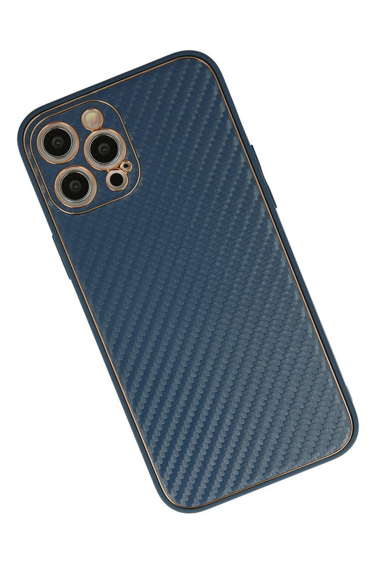 iPhone 12 Pro Max Coco Karbon Silikon Kılıf - Mavi 3