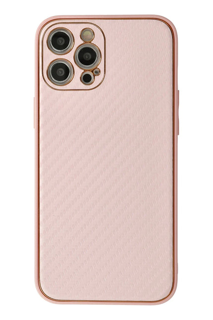 iPhone 12 Pro Max Coco Karbon Silikon Kılıf - Pembe