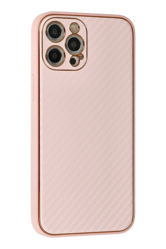 iPhone 12 Pro Max Coco Karbon Silikon Kılıf - Pembe 2