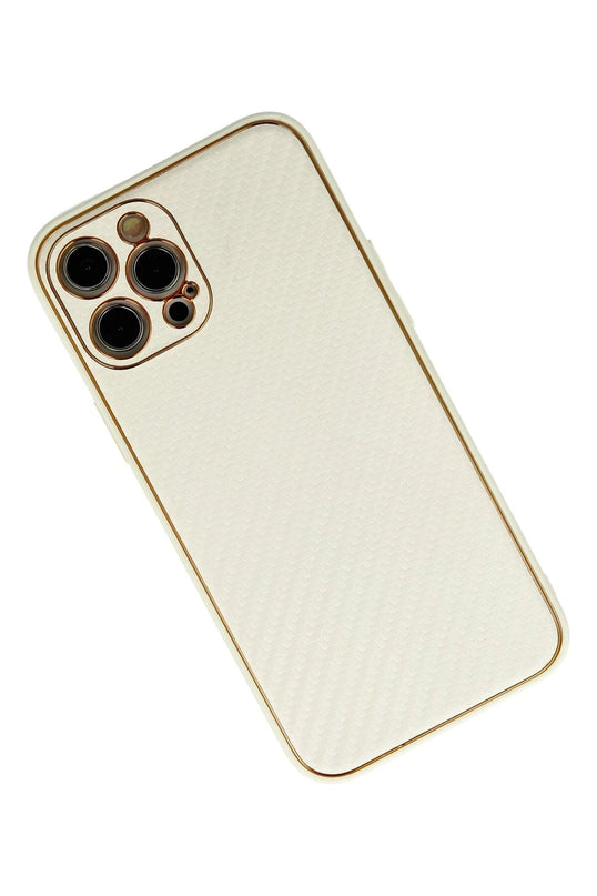 iPhone 12 Pro Max Coco Karbon Silikon Kılıf - Beyaz 3