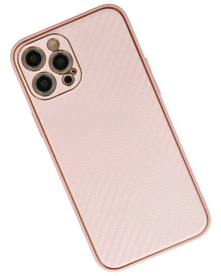 iPhone 12 Pro Max Coco Karbon Silikon Kılıf - Pembe 3