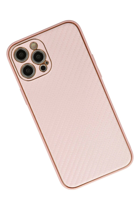 iPhone 12 Pro Max Coco Karbon Silikon Kılıf - Pembe 3