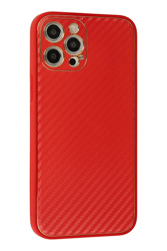 iPhone 12 Pro Max Coco Karbon Silikon Kılıf - Kırmızı 2