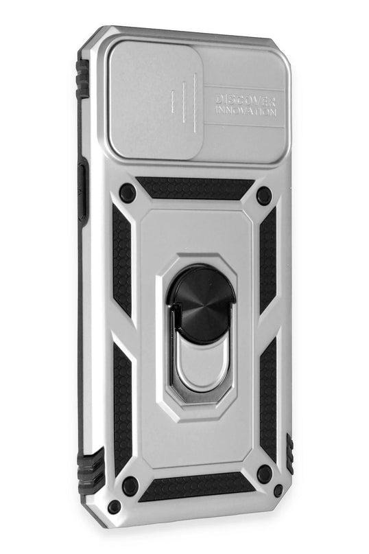 iPhone 12 Pro Max Pars Lens Yüzüklü Silikon Kılıf - Gümüş 2