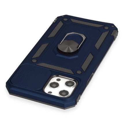 iPhone 12 Pro Max Pars Lens Yüzüklü Silikon Kılıf - Lacivert 5