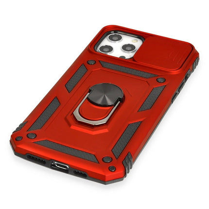 iPhone 12 Pro Max Pars Lens Yüzüklü Silikon Kılıf - Kırmızı 4
