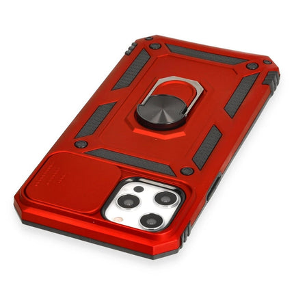 iPhone 12 Pro Max Pars Lens Yüzüklü Silikon Kılıf - Kırmızı 5