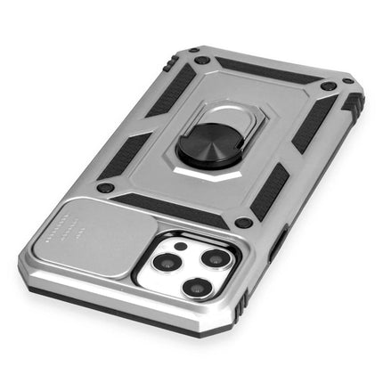 iPhone 12 Pro Max Pars Lens Yüzüklü Silikon Kılıf - Gümüş 5