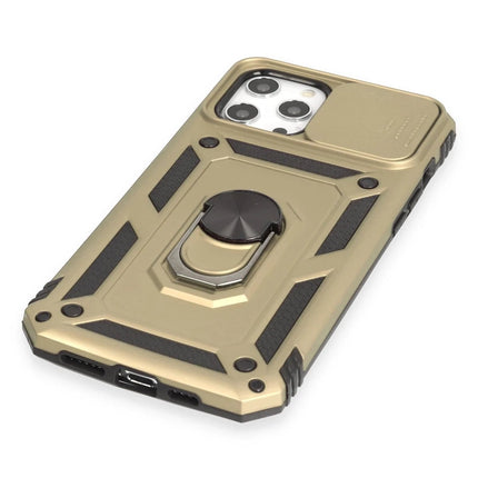 iPhone 12 Pro Max Pars Lens Yüzüklü Silikon Kılıf - Gold 4