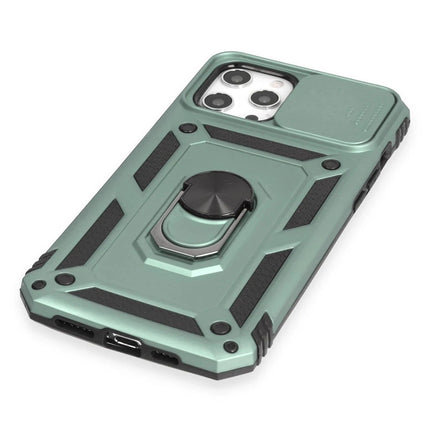 iPhone 12 Pro Max Pars Lens Yüzüklü Silikon Kılıf - Yeşil 4