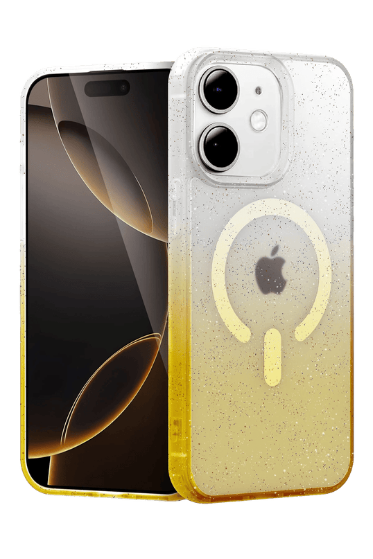 iPhone 12 Pummel Shiny Magsafe Kapak Kılıf - Gold