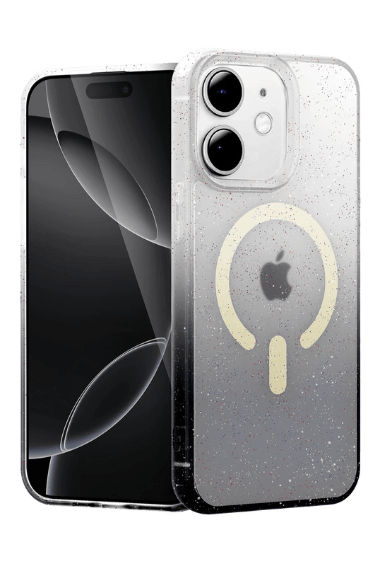 iPhone 12 Pummel Shiny Magsafe Kapak Kılıf - Siyah