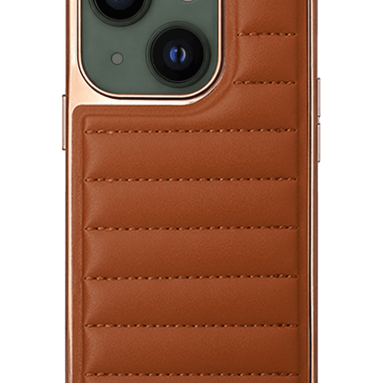 iPhone 13 HBC-123 Puffy Kapak Kılıf - Kahverengi