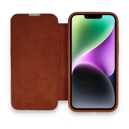 iPhone 13 Pro Dolpin Kapaklı Kılıf - Kahverengi