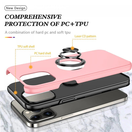 iPhone 13 Pro Elit Yüzüklü Kapak Kılıf - Pembe 2