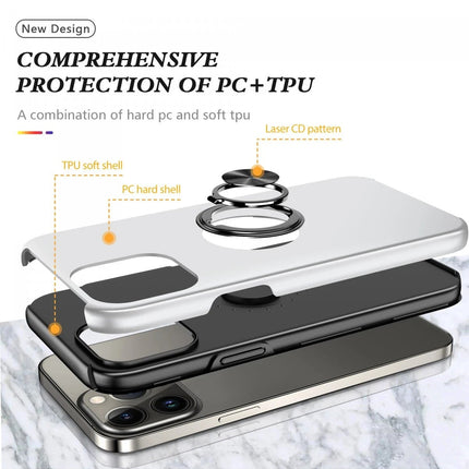 iPhone 13 Pro Elit Yüzüklü Kapak Kılıf - Gümüş 2