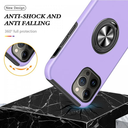 iPhone 13 Pro Elit Yüzüklü Kapak Kılıf - Mor 6