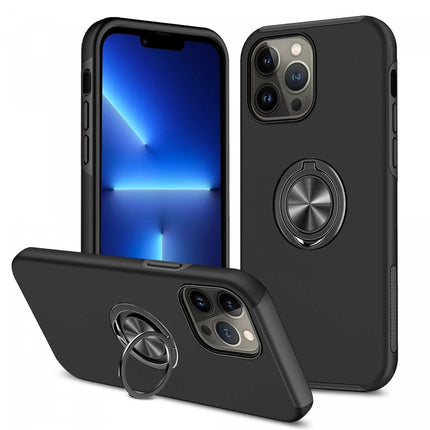 iPhone 13 Pro Elit Yüzüklü Kapak Kılıf - Siyah