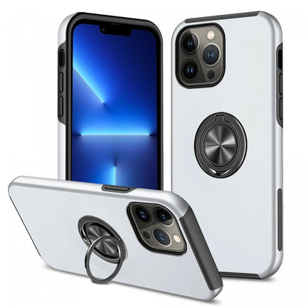 iPhone 13 Pro Elit Yüzüklü Kapak Kılıf - Gümüş