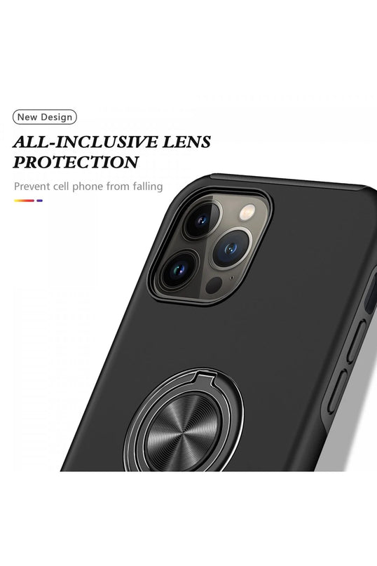 iPhone 13 Pro Max Elit Yüzüklü Kapak Kılıf - Siyah 4