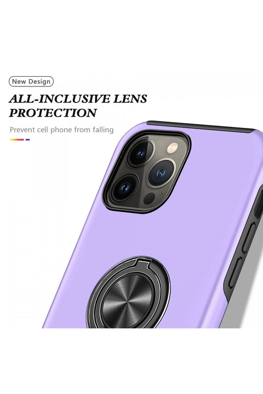 iPhone 13 Pro Max Elit Yüzüklü Kapak Kılıf - Mor 4