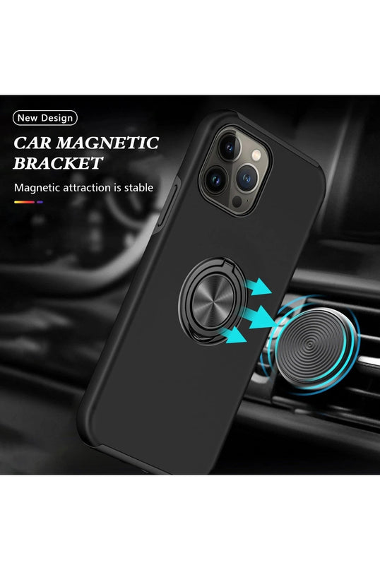 iPhone 13 Pro Max Elit Yüzüklü Kapak Kılıf - Siyah 5