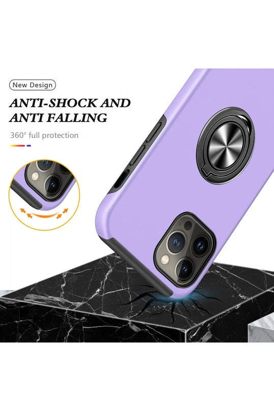 iPhone 13 Pro Max Elit Yüzüklü Kapak Kılıf - Mor 6