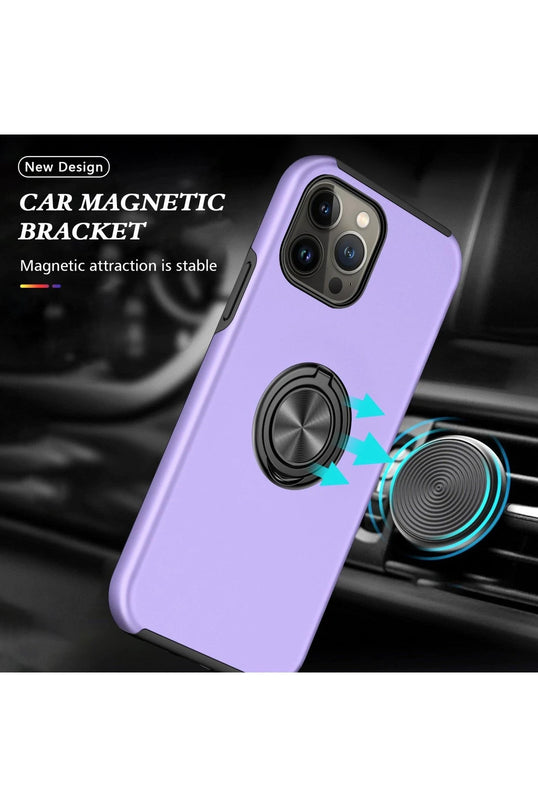 iPhone 13 Pro Max Elit Yüzüklü Kapak Kılıf - Mor 5