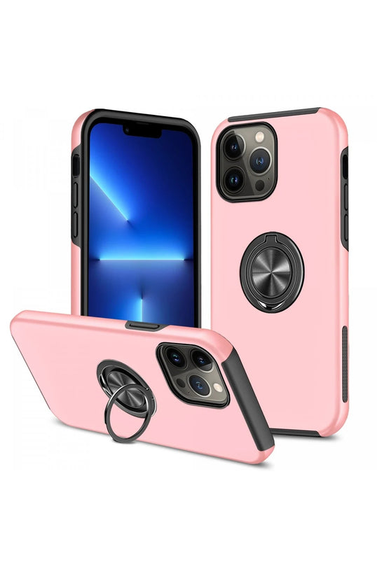 iPhone 13 Pro Max Elit Yüzüklü Kapak Kılıf - Pembe