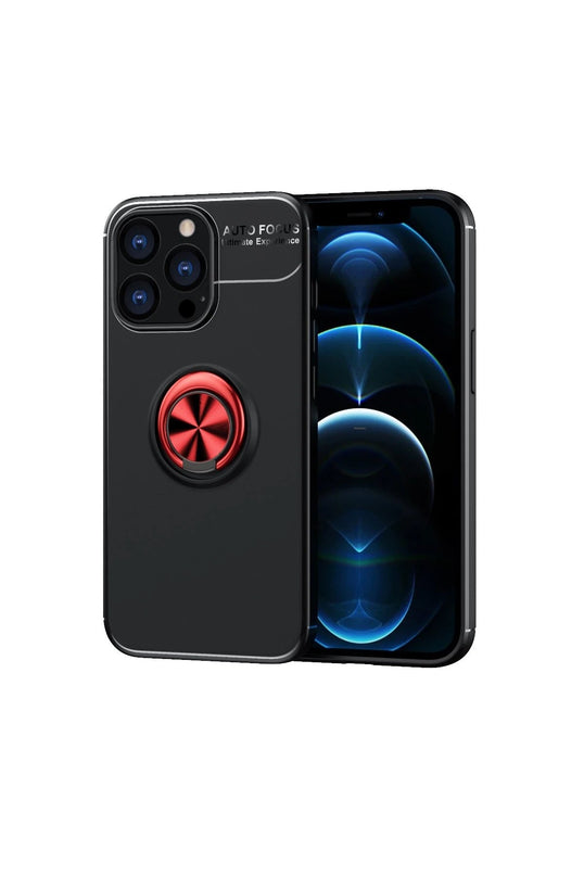 iPhone 13 Pro Max Range Yüzüklü Silikon Kılıf - Siyah 3