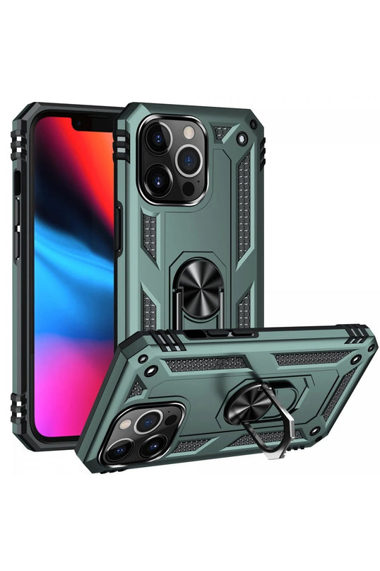 iPhone 13 Pro Max Sofya Yüzüklü Silikon Kapak Kılıf - Yeşil 2