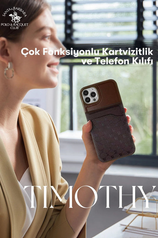 iPhone 13 Pro Max Timothy Cüzdanlı Standlı Kapak Kılıf - Kahverengi 3
