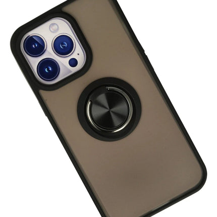 iPhone 13 Pro Montreal Yüzüklü Silikon Kapak Kılıf - Siyah 2