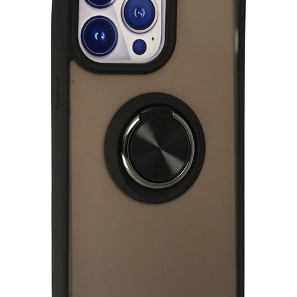iPhone 13 Pro Montreal Yüzüklü Silikon Kapak Kılıf - Siyah 3