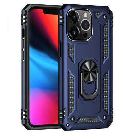 iPhone 13 Pro Sofya Yüzüklü Silikon Kapak Kılıf - Lacivert