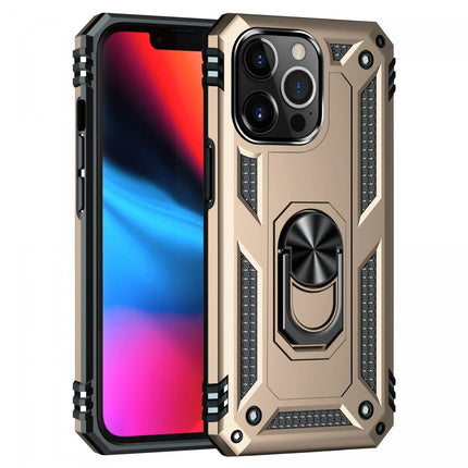 iPhone 13 Pro Sofya Yüzüklü Silikon Kapak Kılıf - Gold