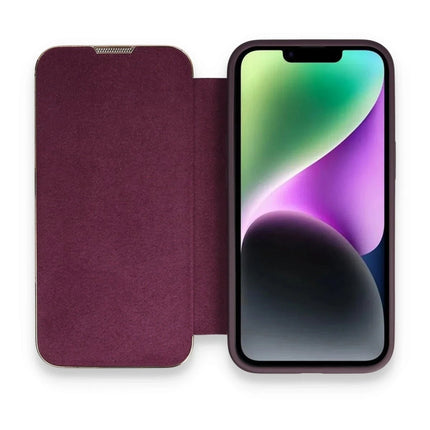 iPhone 14 Pro Dolpin Kapaklı Kılıf - Derin Mor