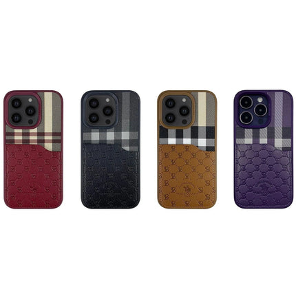 iPhone 14 Pro Max Plaid Kartvizitli Kapak Kılıf - Siyah 8