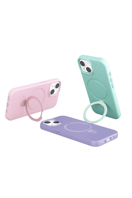 iPhone 14 Regal Magsafe Standlı Kapak Kılıf - Çöl Titanyum 5