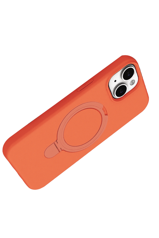 iPhone 14 Regal Magsafe Standlı Kapak Kılıf - Turuncu 4
