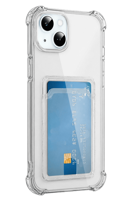 iPhone 15 Kart Şeffaf Silikon Kılıf