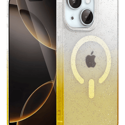 iPhone 15 Plus Pummel Shiny Magsafe Kapak Kılıf - Gold